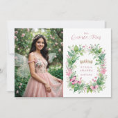 Exquisite Spring Tiara Pink & Green Floral Spanish Kaart (Voorkant)