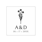 Exquisite Stylish Chic Wedding Bunch Initials Rubberstempel (Afrduk)