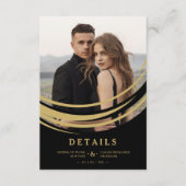 Exquisite Stylish Golden Abstract Geometric Shape Informatiekaartje (Voorkant)