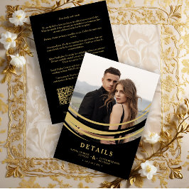 Exquisite Stylish Golden Abstract Geometric Shape Informatiekaartje