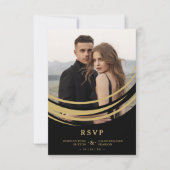 Exquisite Stylish Golden Abstract Geometric Shape RSVP Kaartje (Voorkant)