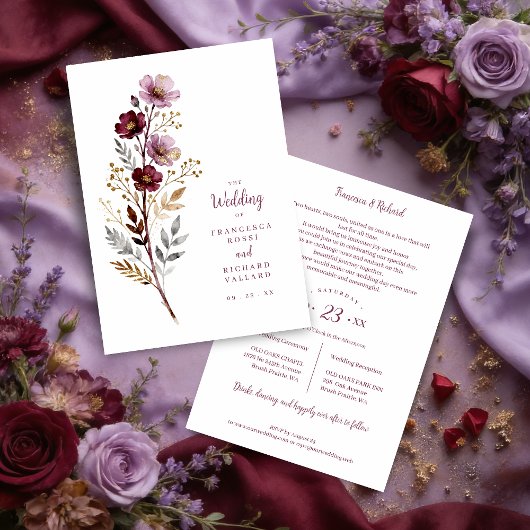 Exquisite Stylish Spring Botanical Purple Tones Kaart