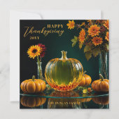 Exquisite Thanksgiving Amber Glass Pumpkin Autumn Feestdagenkaart (Voorkant)