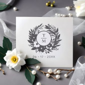 Exquisite Wedding Wildflowers Wreath Initials Rubberstempel