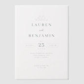 Exquisite White Calligraphy Wedding Invitation Vellum Uitnodigingen (Voorkant)