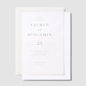 Exquisite White Calligraphy Wedding Invitation Vellum Uitnodigingen (Offset)