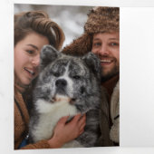 Exquisite Winter Wedding Christmas 7 Multi Photos Drieluik Uitnodiging (Binnenzijde eerst)