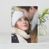 Exquisite Winter Wedding Christmas Photo Save The Date (Staand voorkant)