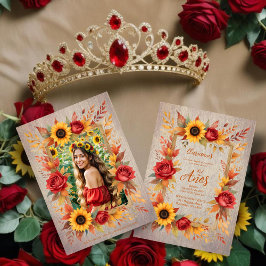 Exquisite Wood Botanical Frame Spanish Photo XVs Kaart