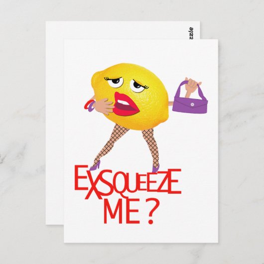 'exsqueeze me'? grappig citroenhumoristisch Briefk Briefkaart (Voorkant / Achterkant)