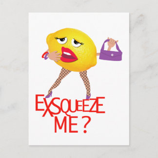 'exsqueeze me'? grappig citroenhumoristisch Briefk Briefkaart