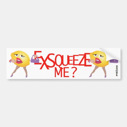 'exsqueeze me'? grappige citroenhumoristisch bumpersticker (Voorkant)
