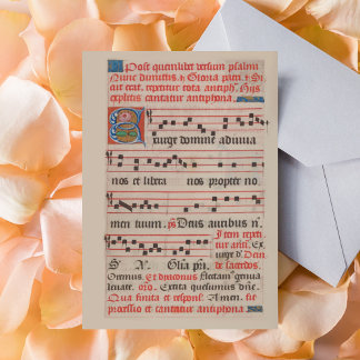 Exsurge Domine Antiphon Medieval Music Manuscript Briefkaart