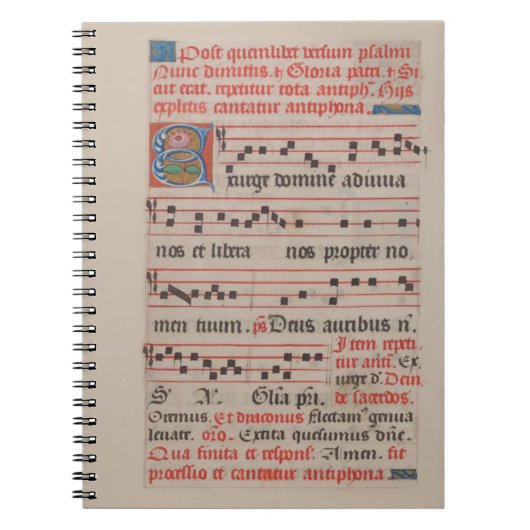 Exsurge Domine Antiphon Medieval Music Manuscript Notitieboek (Voorkant)