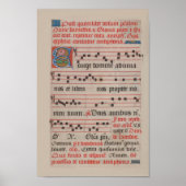 Exsurge Domine Antiphon Medieval Music Manuscript Poster (Voorkant)