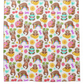 Extasie exotische kerstdieren schotelgordijn douchegordijn (Voorkant)