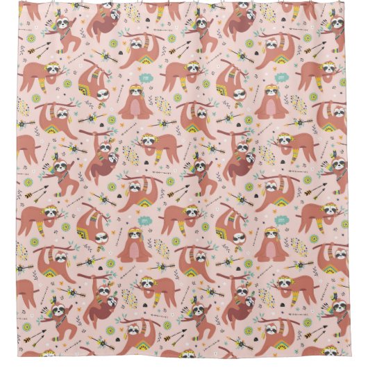 Extasie exotische kerstdieren schotelgordijn douchegordijn (Voorkant)