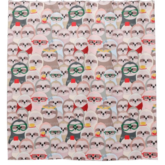 Extasie exotische kerstdieren schotelgordijn douchegordijn (Voorkant)