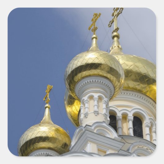 Exterieur van de Alexander Nevsky-kathedraal Vierkante Sticker (Voorkant)