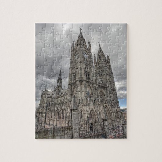 Exterieur van de Basiliek in Quito, Ecuador Legpuzzel (Verticaal)