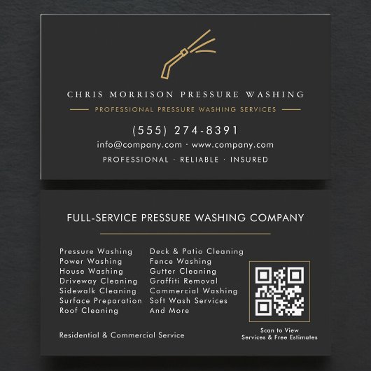 Exterior Cleaning Power Washing QR Code Visitekaartje