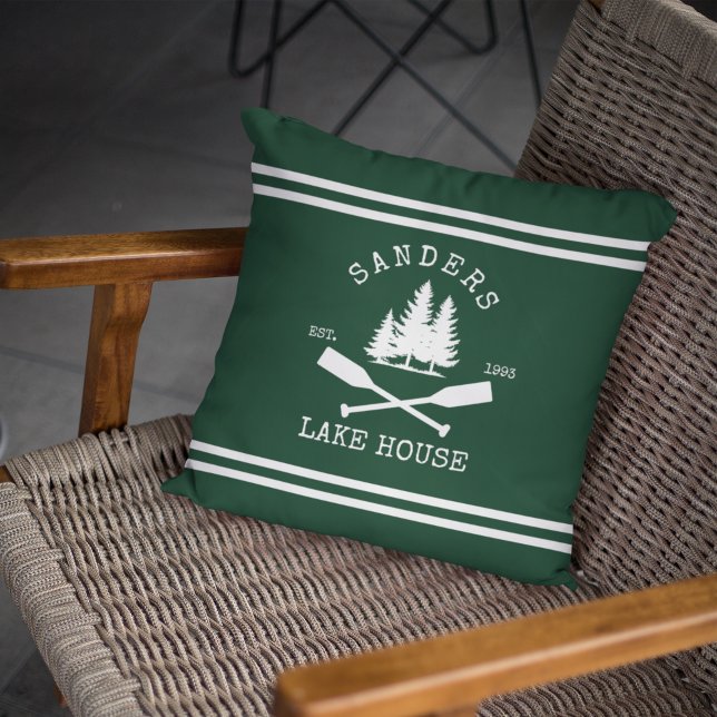 Exterior Nautical Lake House Family Oars Navy blue Kussen (Creator heeft geüpload)