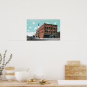 Exterior View of Cunningham Hotel on Lewis St Poster (Keuken)