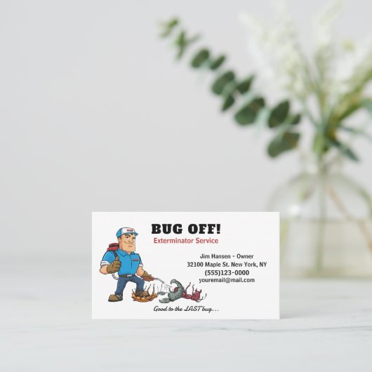 Exterminator Bug en Pest Control Service Visitekaartje (Staand voorkant)