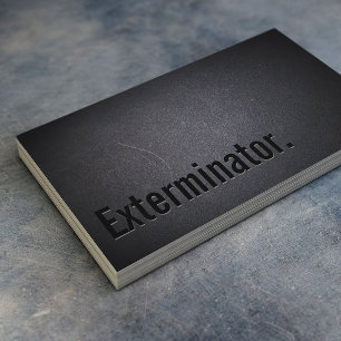 Exterminator minimalistisch zwart-gebest besturing visitekaartje