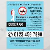 Exterminator ontwerp, ongediertebestrijding Advert Flyer (Voorkant)