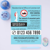 Exterminator ontwerp, ongediertebestrijding Advert Flyer (Enkel)