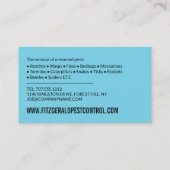 Exterminator ontwerp, ongediertebestrijding visitekaartje (Achterkant)