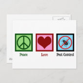 Exterminator Peace Love Pest Control Company Briefkaart (Voorkant / Achterkant)