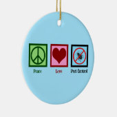 Exterminator Peace Love Pest Control Company Keramisch Ornament (Rechts)