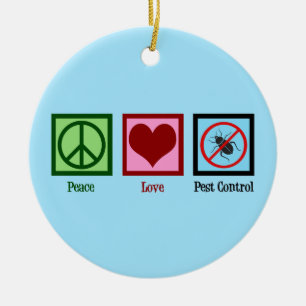 Exterminator Peace Love Pest Control Company Keramisch Ornament