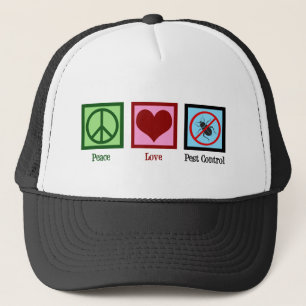 Exterminator Peace Love Pest Control Company Trucker Pet