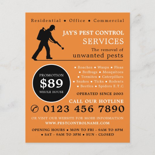 Exterminator, Pest Control Adverteren Flyer (Voorkant)