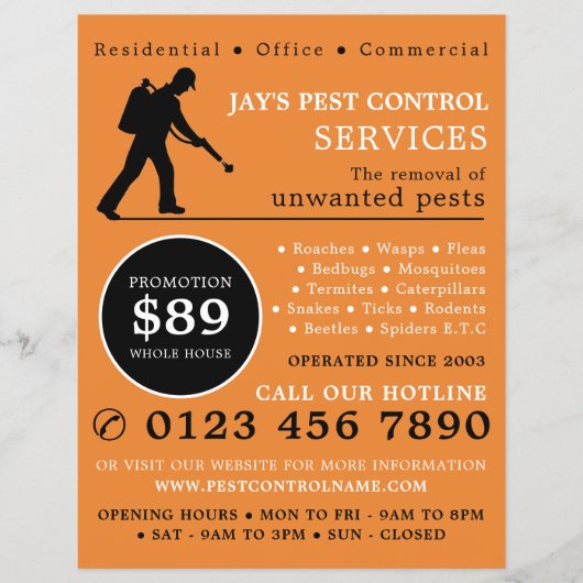 Exterminator, Pest Control Adverteren Flyer (Voorkant)