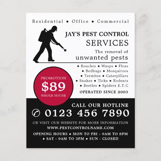 Exterminator, Pest Control Adverteren Flyer (Voorkant)