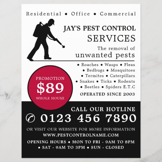 Exterminator, Pest Control Adverteren Flyer (Voorkant)