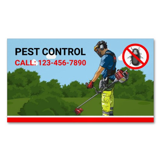 Exterminator Professional Pest Control Service Magnetisch Visitekaartje (Voorkant)