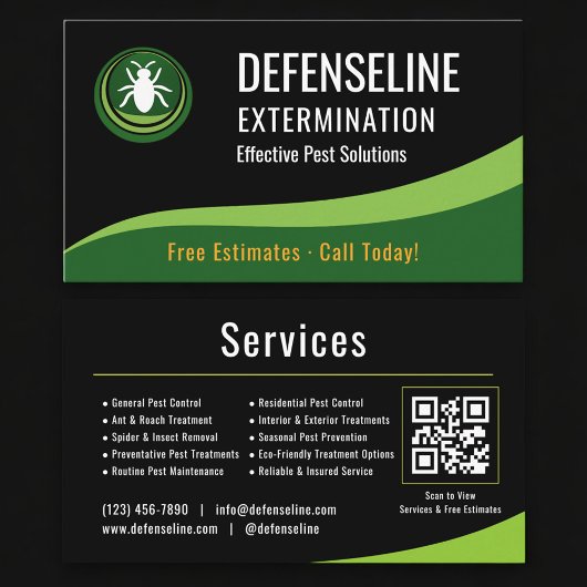 Exterminator Service QR Code Professional  Visitekaartje