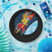  externe sci-Fi-Vrouw met Retro-outspatie Papieren Bordje (Feest)