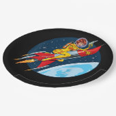  externe sci-Fi-Vrouw met Retro-outspatie Papieren Bordje (Gekanteld)