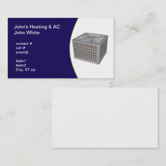 externe warmtepomp visitekaartje (Voorkant / Achterkant)