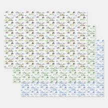 Extinct Animal Toile Wrapping Paper 