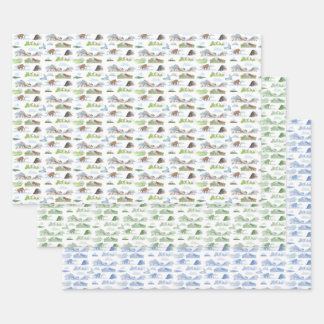 Extinct Animal Toile Wrapping Paper 