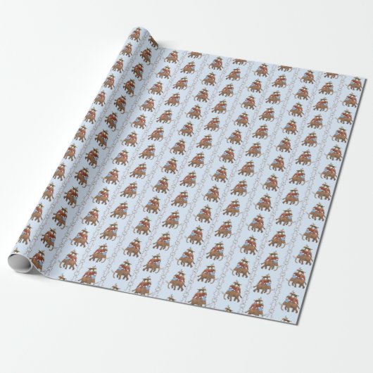Extinct Animal Wrapping Paper Cadeaupapier (Uitgerold)