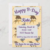 Extinct Animals Happy Birthday Kaart (Voorkant)