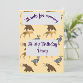 Extinct Animals Thank you Card Kaart
